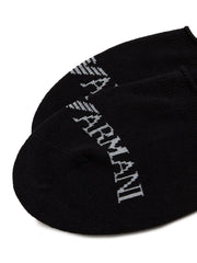 Emporio Armani Mens Black 3-Pack Logo Shoe Liner Sock