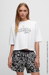 BOSS White Ecrop Haring T-Shirt - product image 2