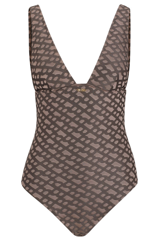 BOSS Dark Brown Beatrix Swimsuit