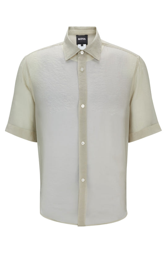 BOSS Beige Nereid Sto Short Sleeve Shirt