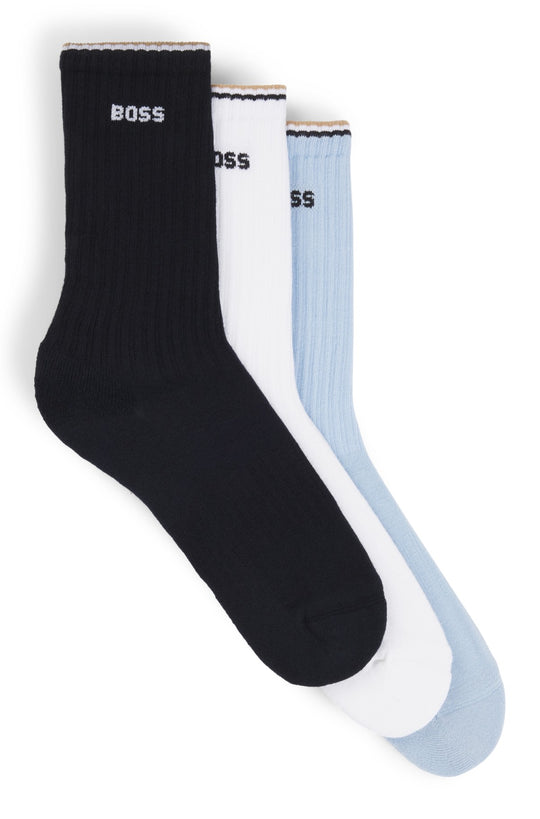 BOSS 3-Pack Rib Stripe Socks