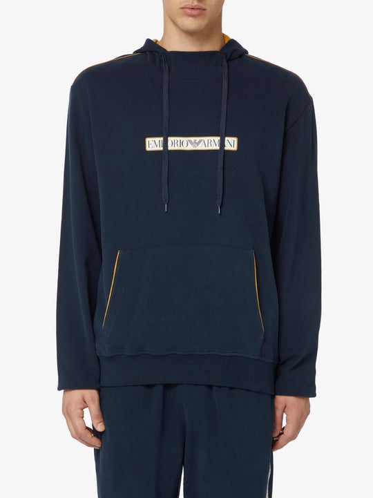 Emporio Armani Mens Marine Logo Hoodie