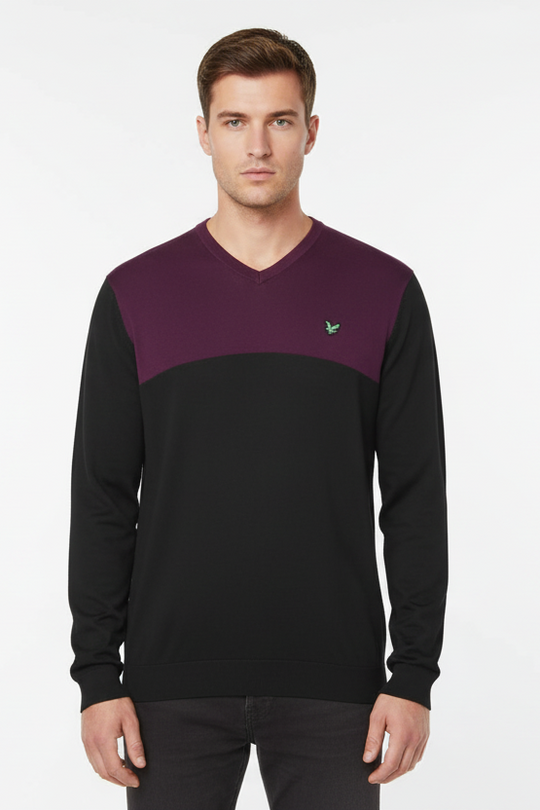 Lyle & Scott Men’s Crew Neck Colour Block Jumper