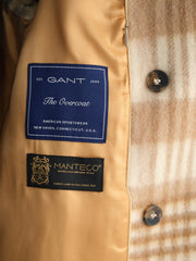 Gant Light Beige Melange Checked Overcoat