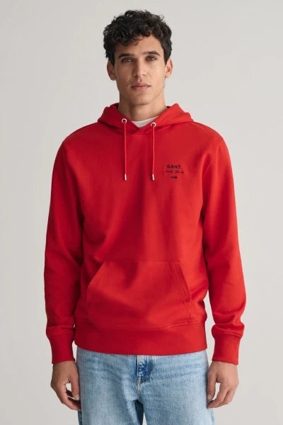 Gant Ruby Red Script Logo Hoodie