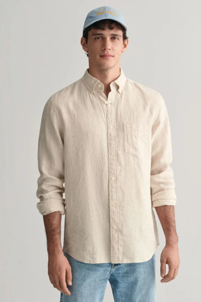 Gant Dry Sand Linen Houndstooth Shirt