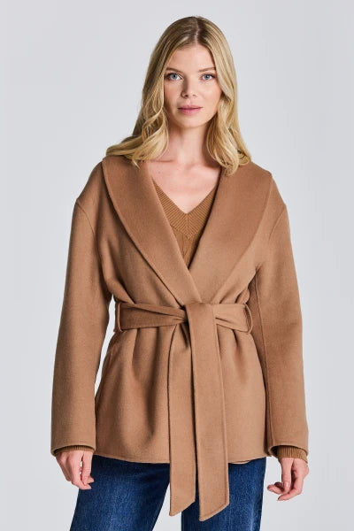 Gant Warm Khaki Handstitched Belted Blazer