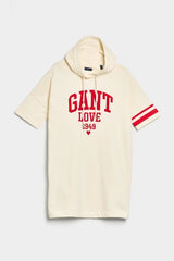 Gant Eggshell Collegiate Heart Hoodie Dress