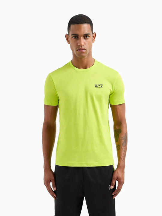 EA7 Mens Acid Lime Short Sleeve Logo T-Shirt