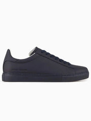 Armani Exchange Mens Navy Leather Trainer