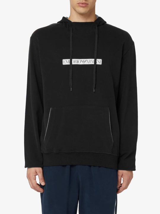 Emporio Armani Mens Black Logo Hoodie