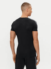 Emporio Armani Mens Black Stretch Tape Logo T-Shirt