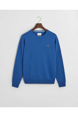 Gant Mid Blue Lambswool Blend Crew