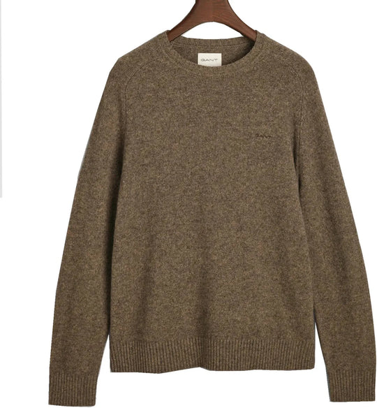 Gant Desert Brown Lambswool Blend Crew