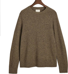 Gant Desert Brown Lambswool Blend Crew