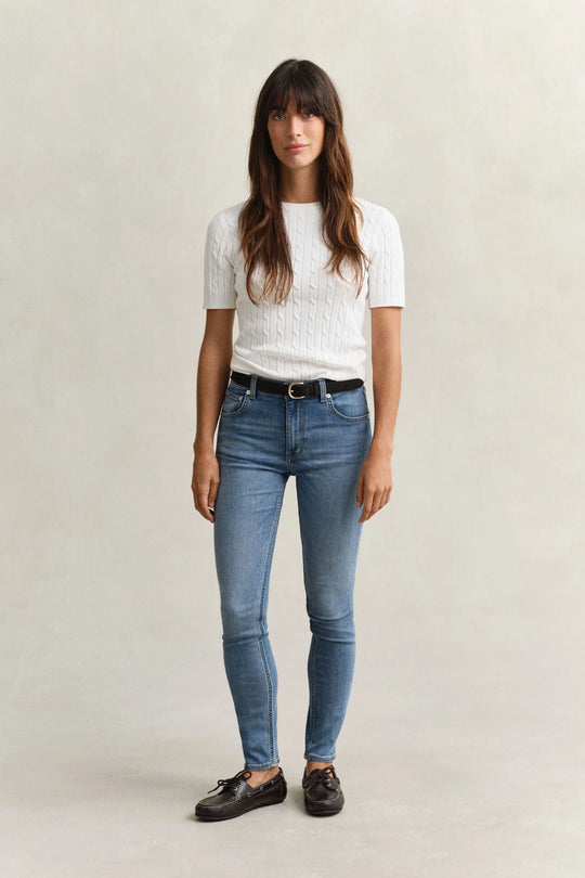 Gant Light Blue Broken In Farla Super Stretch Jeans