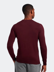 Lyle & Scott Burgundy Cotton Merino Crew Jumper