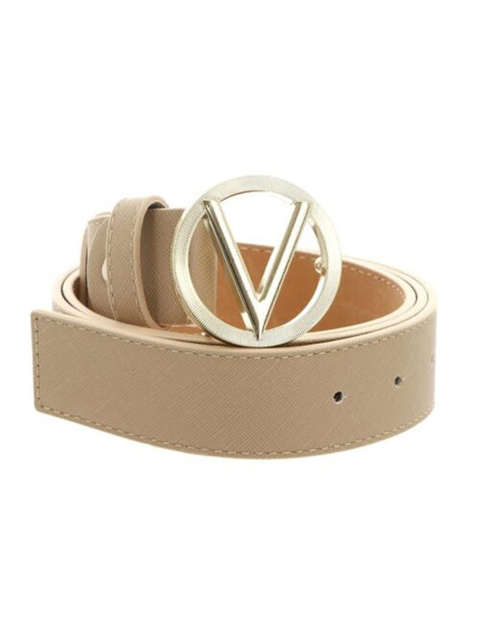 Valentino Hampton Bian/Oro Plaque Buckle Belt