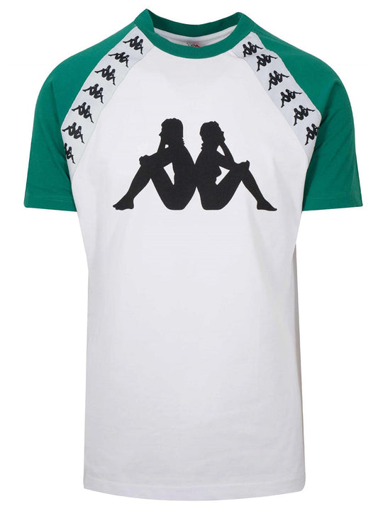 Mens Kappa White & Green Banda Bardi T-Shirt