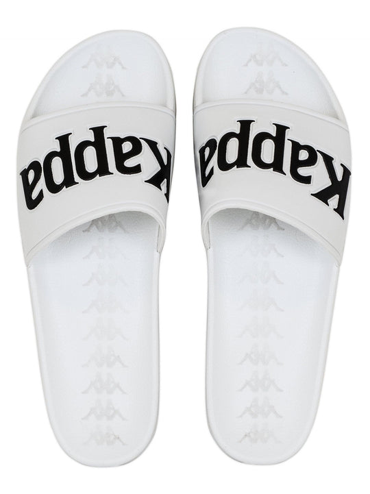 Mens Kappa White 222 Banda Adam Logo Slides