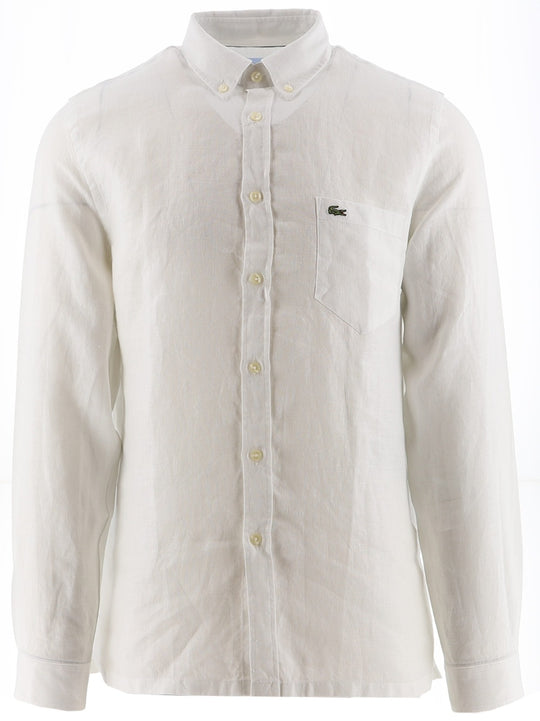 Lacoste White Regular Fit Button Shirt