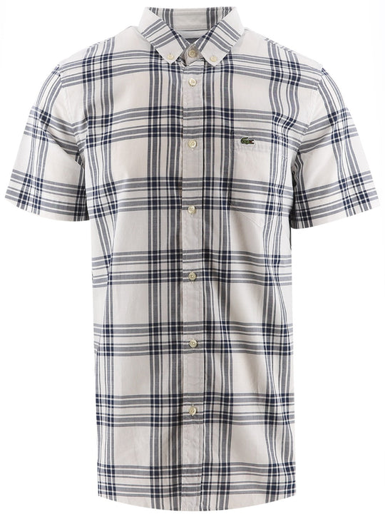 Lacoste White Short Sleeve Oxford Shirt