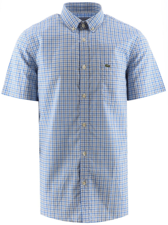 Lacoste Blue Check Short Sleeve Shirt