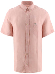 Lacoste Light Pink Short Sleeve Oxford Shirt