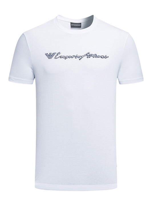 Mens Armani White Signature T-Shirt