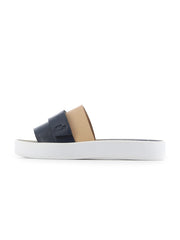 Natural Navy Leather Pirle 118 Slide