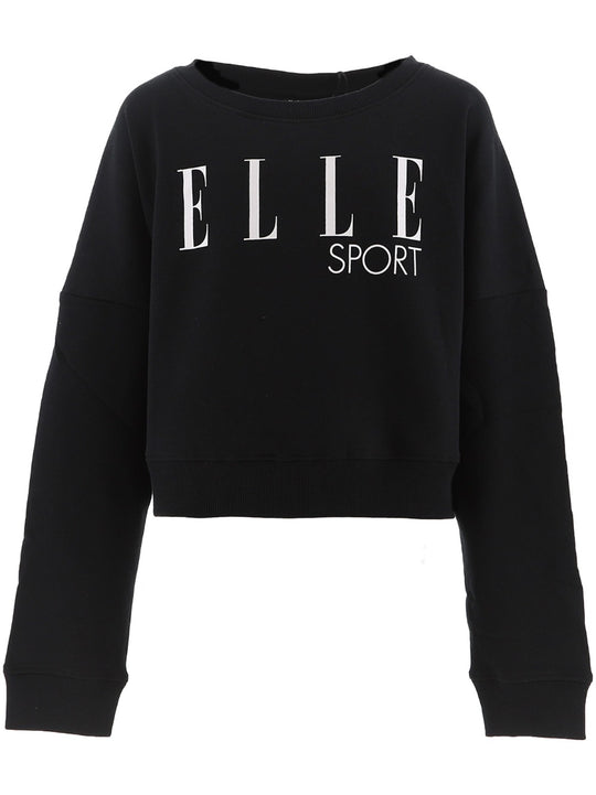 Elle Sport Black White Signature Crew Neck Sweatshirt