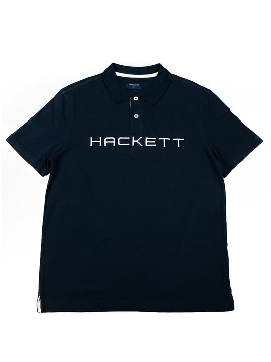 Hackett Mens Navy Pique Polo Shirt