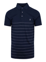 French Connection Marine Blue Striped Polo Shirt