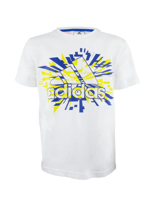 Adidas Boys Climalite Cotton White Logo T-Shirt