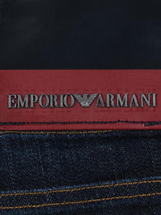 Armani Mens Slim Washed Blue Denim Jeans 