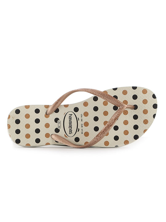 Havaianas White & Rose Gold Flip Flops