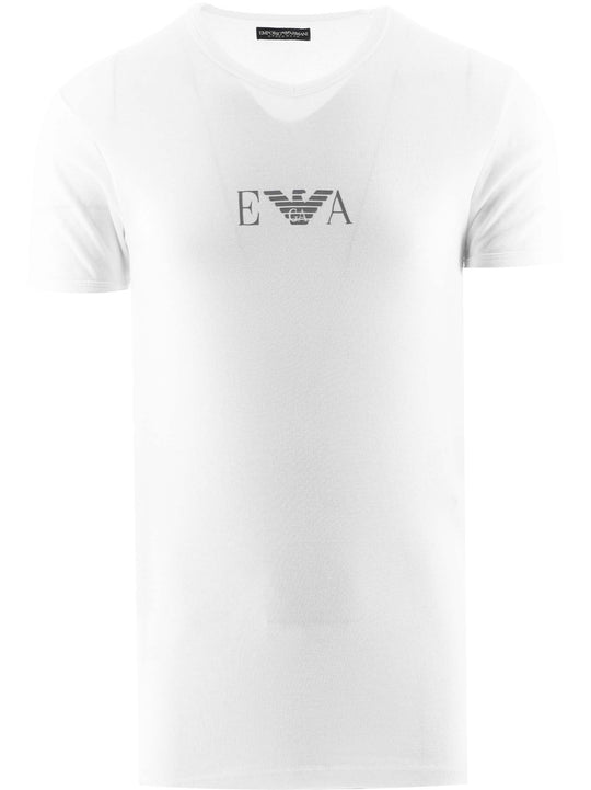 Armani Mens White V-Neck T-Shirt