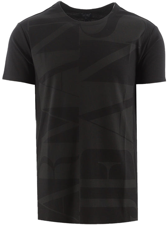 Mens Armani Black Large Logo T-Shirt