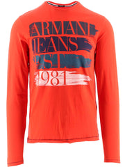 Armani Mens Orange Crew Neck T-Shirt 