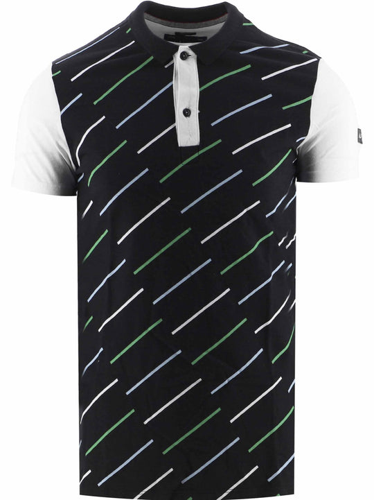 Armani Multi-Stripe Black Polo Shirt