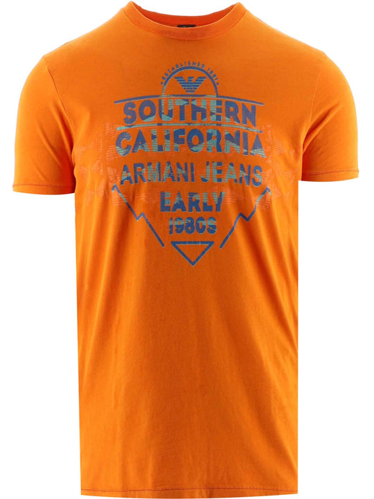 Armani Mens Orange California T-shirt