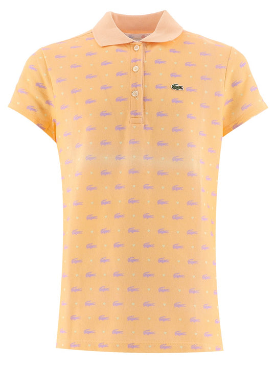 Lacoste Girls Orange Regular Fit Croc Polo Shirt