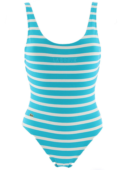 Lacoste White Blue Swimming Costume