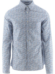 French Connection Mens White & Blue Floral Shirt 