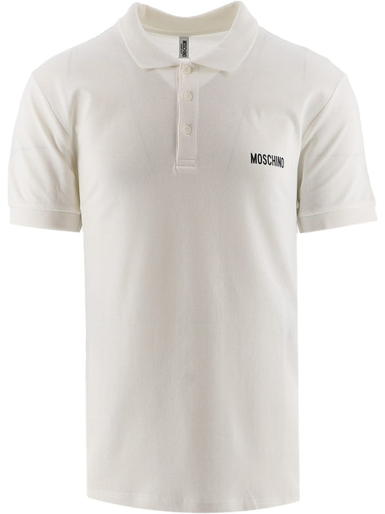 Mens Moschino White Polo Shirt
