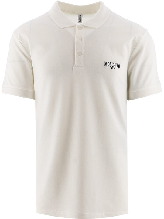 Mens Moschino Gym White Polo Shirt