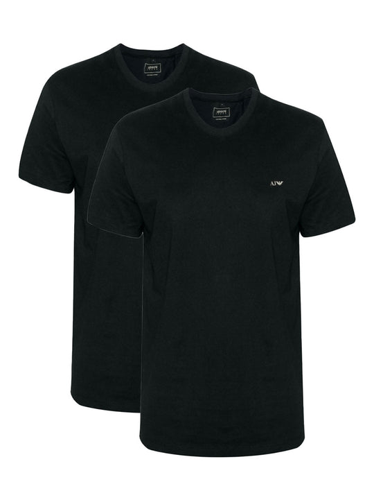 Armani Mens Black 2 Pack Crew Neck T-Shirts