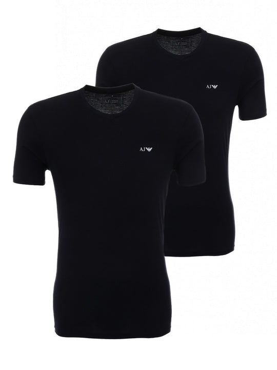 Armani Mens Black 2 Pack Crew Neck T-Shirts