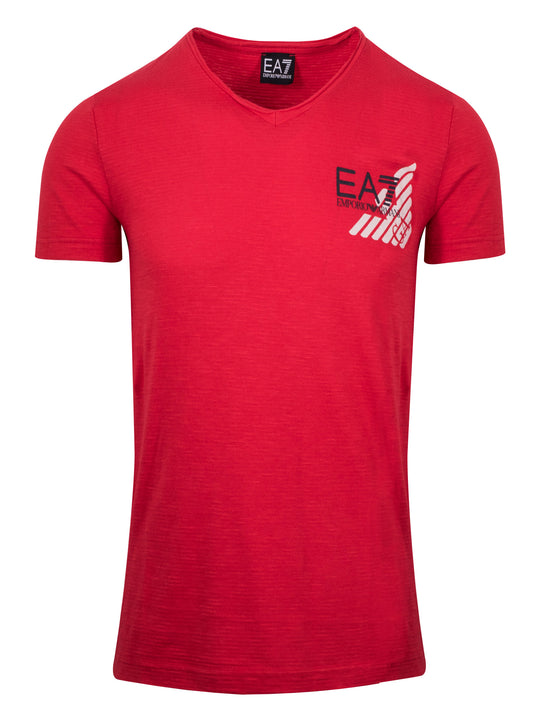EA7 Mens Red V-neck t-shirt