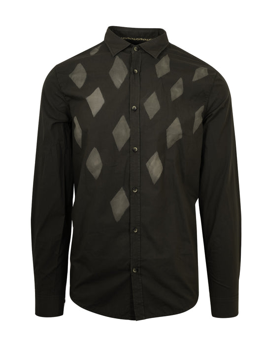 Armani Mens Verde-Green Long Sleeved Shirt